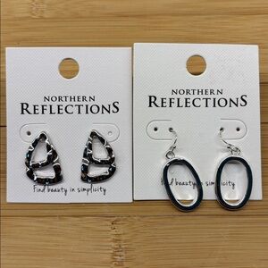 🍀3 for $25🍀 NWT TWO pairs Northern Reflections silvertone earrings.